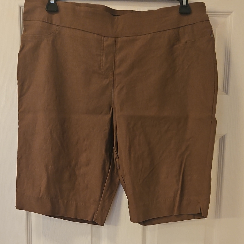Brown Bermuda Shorts with Tailored Design
